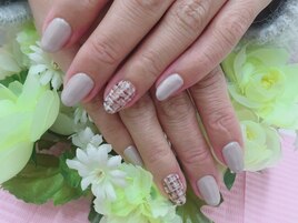 チョコレート★ツイードネイル