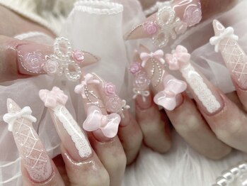 リボンアディクト(ribbon addict)/バレエコアネイル♪