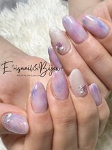 イリスネイル アンド ビジュー(E’risnail&Bijew.)/夏のふんわりタイダイネイル