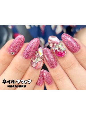 2000＊シルバーフラッシュ＊ネイルチップ ごて盛り ギャル つけ爪 