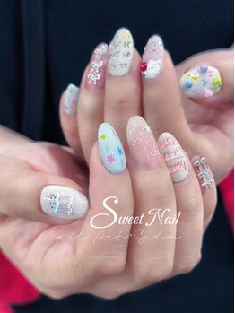 スウィートネイル(Sweet nail)の写真/おしゃれなデザインを豊富にご用意!イベントにもピッタリな華やかネイルで周りと差がつく指先に★気分もUP