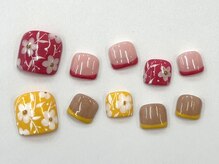 ネイルサロン クイール 小山店(NAIL SALON QUILL)/フラワー×スキニーフレンチ