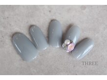 スリー 自由が丘(THREE)/定額★艶グレー×MIXビジュー