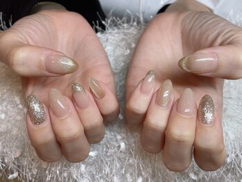 レアネイル 新宿(le'a nail)/ラメフレンチデザイン