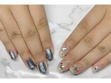 ヘブン ネイル 鶯谷(HEAVEN Nail)/シルバーミラーミックスネイル