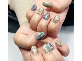 季節のフラワーネイル（紫陽花）