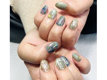 季節のフラワーネイル（紫陽花）