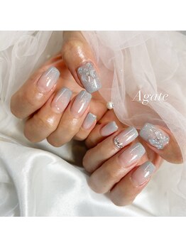 アゲート(Agate)/ちゅるんリボンネイル