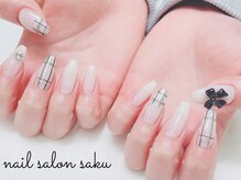 サク(saku)/モノクロチェック/持ち込み