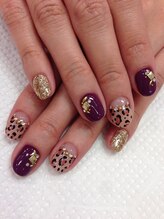 クリスタルネイル ボンベルタ橘店(CRYSTAL NAIL)/ヒョウ柄フレンチネイル
