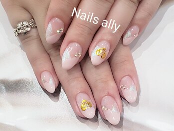 ネイルズアリー 立川店(Nails ally)/シェブロン×ブランドロゴ