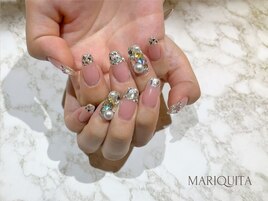 春ピンクガラスフレンチ