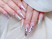 Mネイル/ラメグラデーション