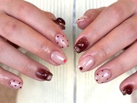 ボルドー/ハート/ぷっくり