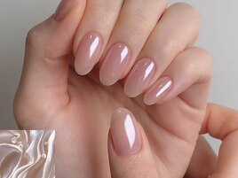 ミラーネイル・乳白色
