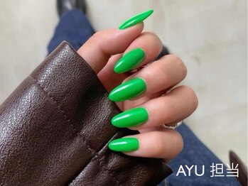 グリーン ワンカラーネイル