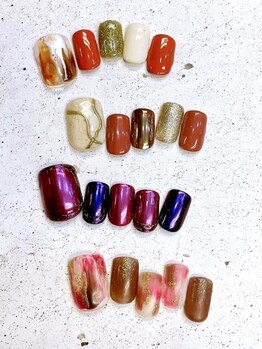ネイルアンドまつげ リュフェール 五反田(Nail Lufaire)の写真/マグネット/ニュアンス/ぷくぷく/うねうね…etc。多彩なデザインで理想以上の至高のデザインをご提案♪