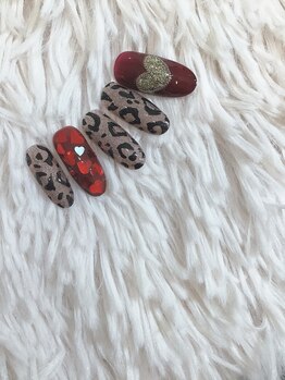 スピードネイル アンド アイ 宇土シティモール店/レオパ×ハート¥7150