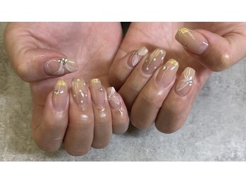 ネイル クランツ(nail kranz)/きらきらリボンネイル