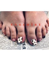ショコラ(chocolat)/フットアニマルマットネイル☆