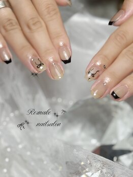 リメイク(Re:make)/黒フレンチネイル