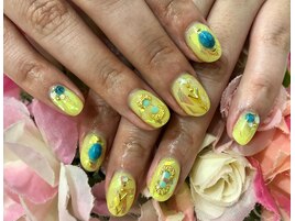 2 イエロー × ターコイズネイル