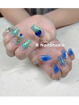Rネイルスタジオ/ラメスカルプチグハグ