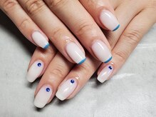 ジュリネイル(JULIE NAIL)/シアーホワイト×ブルー