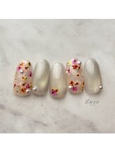 ネイルサロンリュクス (nailsalon Luxe)/華やか押し花デザイン