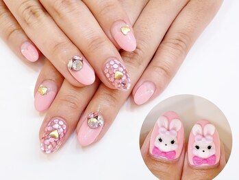ネイルコレクション ベビーピンク(Baby Pink)/ジェルアート放題★３Ｄうさぎ