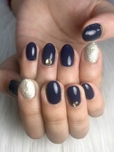 インプレス 鶴見店(Impress)/シンプルネイビーネイル