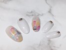 カラフル花ネイル