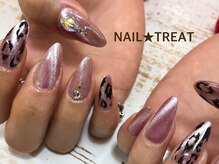 ネイルトリート 茨木駅前店(NAIL TREAT)/レオパード×マグネットネイル