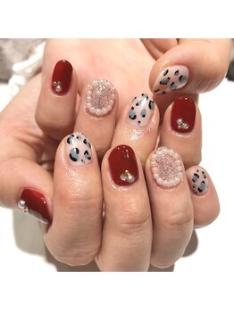 アース ネイルアイラッシュ 前橋店(EARTH Nail&Eyelash)/ヒョウ柄ネイル￥12000