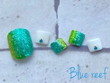 ネイルアンドまつげエクステ ブルーリーフ 四谷三丁目店(Blue Reef)/フット☆キラキラグラデーション