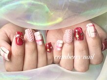クランベリーネイル 代官山 恵比寿(cranberry nail)/冬のニットネイル/持ち込み
