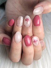 インプレス 鶴見店(Impress)/フラワーピンクネイル