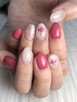 インプレス 鶴見店(Impress)/フラワーピンクネイル