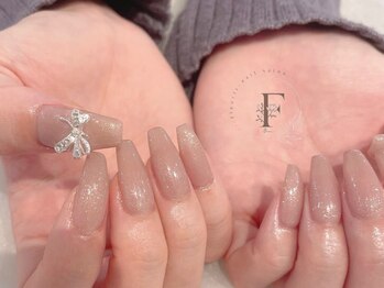 シンプル/リボン/ワンホンネイル