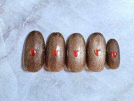 バレンタインネイル¥7700