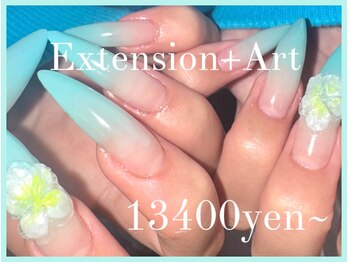 ゆびノさき +tennojiの写真/[持ち込みデザインOK]Artやり放題60分￥7950～◆長さ出し10本￥5500◆指先からセンス漂う上級者な雰囲気を