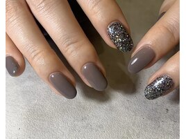 秋ワンカラーネイル