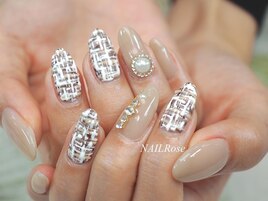 大人ツイードベージュ