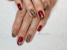 ブランシュ(BLANCHE)/ボルドー×ヒョウ柄