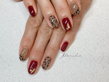 ブランシュ(BLANCHE)/ボルドー×ヒョウ柄