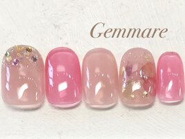 クリア感可愛いフラワーネイル