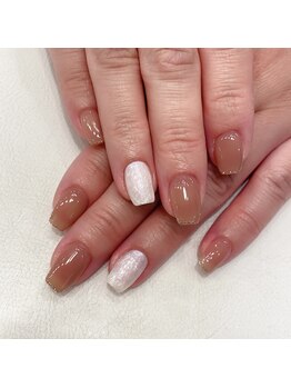 ハーティーネイル hearty nail 溝の口店/シースルー×シルクネイル