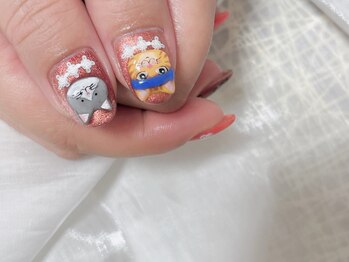 縁/赤猫 / 3Dネイル