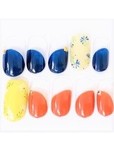 ネイルサロン クイール 小山店(NAIL SALON QUILL)/斜め丸フレンチ＋お花アート