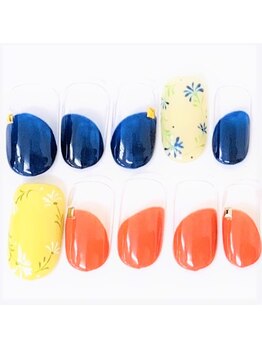 ネイルサロン クイール 小山店(NAIL SALON QUILL)/斜め丸フレンチ＋お花アート